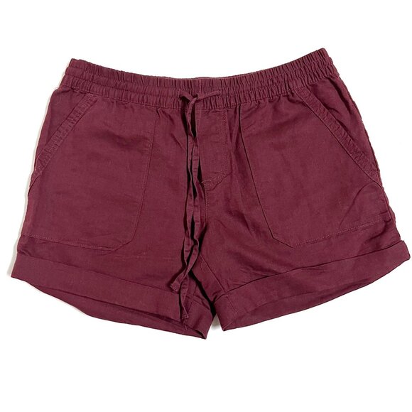 Joe Fresh Burgundy Linen blend Shorts (size XS) - Picture 1 of 5